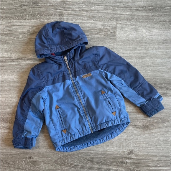 Carter's baby boys blue fleece lined zip up jacket with hood - Picture 1 of 3